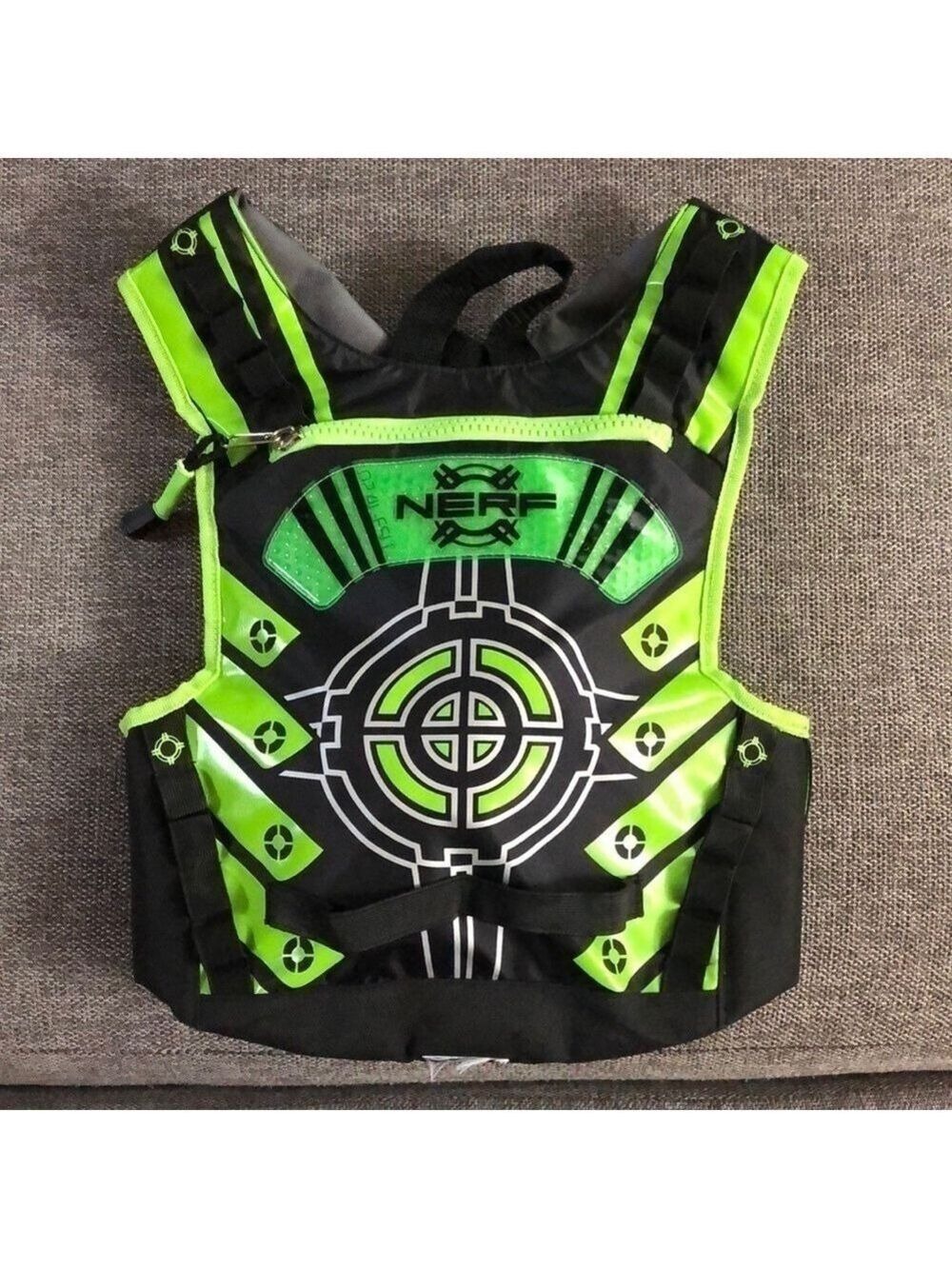 Nerf Toddler Youth Front Book Bag Backpack Green Black Boys Kids